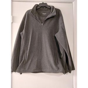 Croft & Barrow Pullover Dark Gray Fleece Quarter Zip Long Sleeve XXL